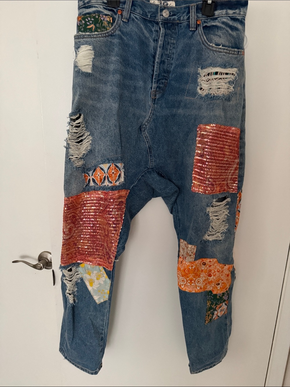 We The Free Blue Denim Zappa Harem Jeans